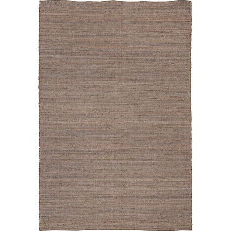 Tapis boho en jute et coton tons marron style naturel - Tons marron naturel et beige (1/5)