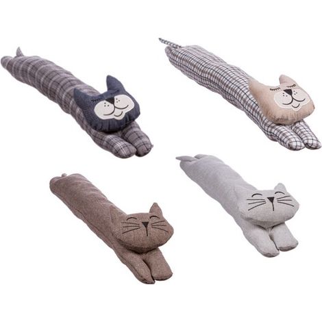 1 Pezzo Paraspifferi in Stoffa Forma di Gatto 85 cm 4 Modelli 2 Colori