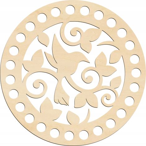 Base per borsa con coulisse, rotonda da 15 cm, fondo ecologico, base per cestino in compensato (1/5)