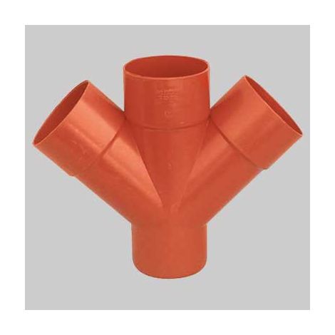 Derivazione Doppia 45 ° PVC 100 Made in Italy