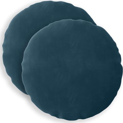 Kissenbezug 2 pcs HEERLEN Blau Ø 40 cm Samt vidaXL (1/5)