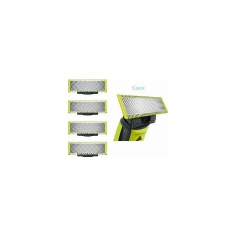 Pour Philips OneBlade - Lames de rechange pour rasoir/tondeuse électrique OneBlade, acier inoxydable massif, coupe, style et rasage, lot de 5