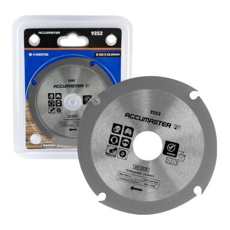 Disco Corte Madera 115Mm - 4 Dientes - Acero Reforzado (1/5)
