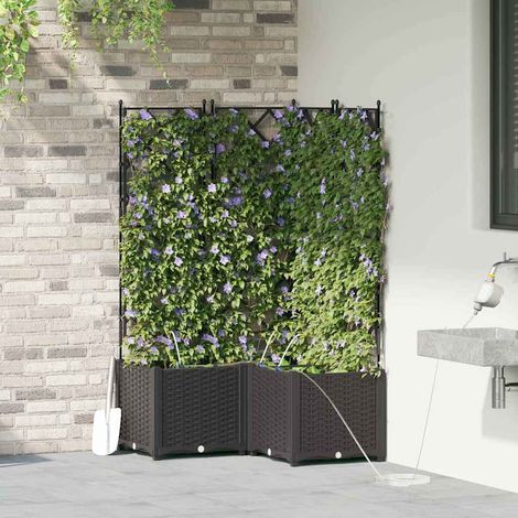 Macetero de Jardín 3 uds. Negro 80 x 80 x 142 cm PP vidaXL (1/5)