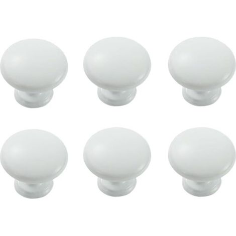 Poignées de tiroir rondes en aluminium, poignées de meubles modernes, poignées de placard minimalistes, adaptées aux armoires de cuisine, coiffeuses, penderies, blanches, lot de 6.