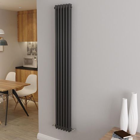 AICA Traditional Radiator Central Heating Cast Iron Style 2 Column Vertical 1800x290mm Anthracite