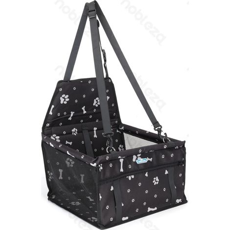 Siège de sécurité pour chiens et chats motif pattes, ventilé, avec 1 crochet inclus (1/3)