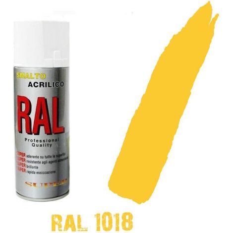 Bomboletta spray ral 1018 giallo zinco acrilico vernice brillante lucido graffit