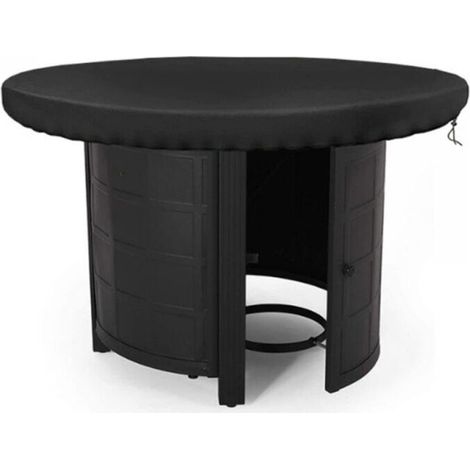 Round Fireplace Cover, Waterproof, Anti-UV 420D, for Hob and Cooking Plate, Black (Diameter 80 cm) (1/5)