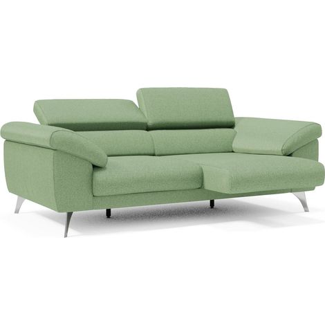 Donatello Sofá con reposabrazos con arcón en tejido desmontable 183 cm Verde menta