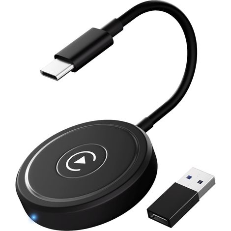 Adaptador inalámbrico CarPlay para iPhone, convierte CarPlay con cable en CarPlay inalámbrico, compatible con coches fabricados después de 2017. (1/5)
