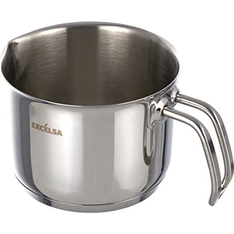 Excelsa Elegance Bollilatte con Becco in Acciaio Inox, Capacità 900 ml., Argento (1/4)