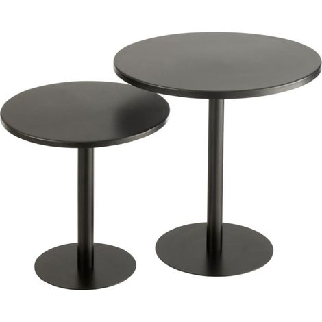 Lot de 2 Tables d'Appoint en Métal "Ice" 50cm Noir (1/5)