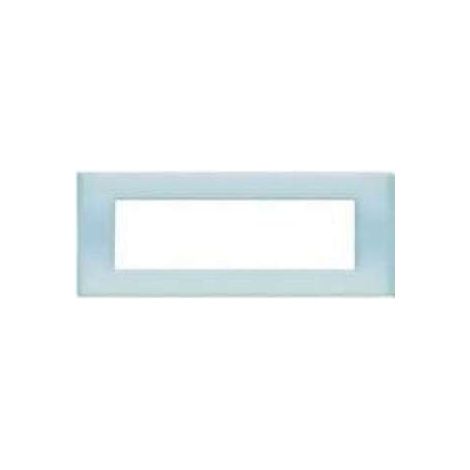 BTICINO Placca 7 Moduli Blu Opalino Light