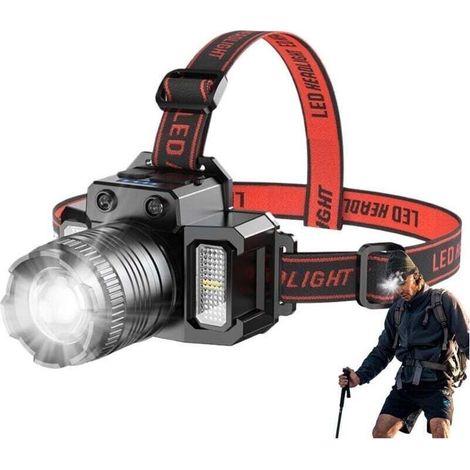 Ulisem LED Portable, Projecteur De Capteur De Mouvement Lumière De Tête Rechargeable Avec 5 Modes, Randonnée, Projecteur Haute Luminosité Pour Travailler, Courir, Pêche (1/4)