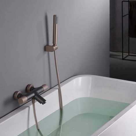 Imex -  Grifo Ducha y Bañera Termostatico Gris Serie Line