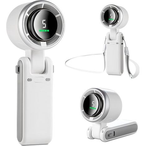 Mini ventilatore portatile (12 ore di utilizzo),ventilatore ricaricabile da 3600 mAh per campeggio,bianco avorio (1/5)
