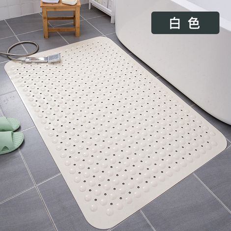 Tapis de bain/douche/massage en PVC antidérapant blanc à grosses bulles 80120 cm (épais, à picots lisses, confortable, écologique et sans odeur) (1/5)