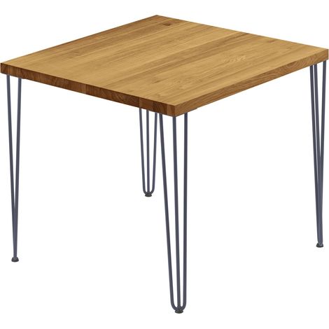 LAMO Manufaktur Esstisch Küchentisch, 60x60x76 cm (AxBxH), Creative, Rustikal / Anthrazit, LBG-01-A-003-7016Cr (1/5)
