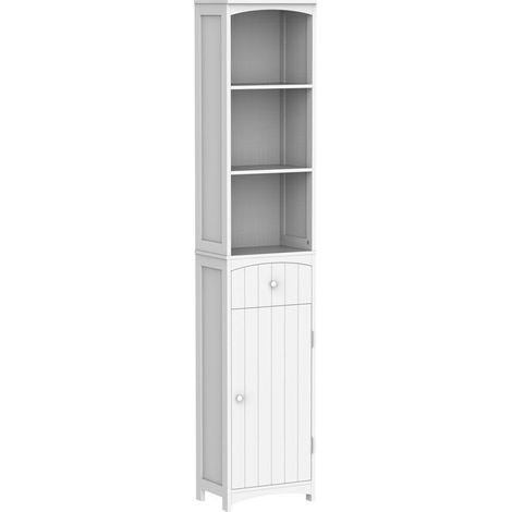 MOBILETTO A COLONNA MDF SALVASPAZIO PER BAGNO 35X24X170 CM BIANCO (1/5)