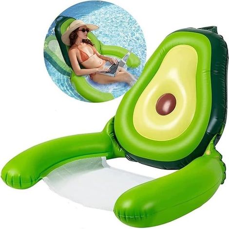 Hamac de Piscine Gonflable Avocat, Fauteuil Flottant pour Adultes avec Siège en Maille et Accoudoirs, Matelas Gonflable 4 en 1 pour Piscine, Plage, Lac et Vacances d’Été (1/5)