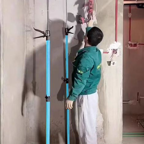 Stützvorrichtung für die Montage von Holzschränken, teleskopische Schrankstütze, verstellbare teleskopische Stütze für Gipskartondecken. (1/5)