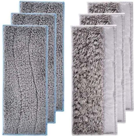Lot de 6 Lingettes Réutilisables pour Robot Laveur 3 Humides et 3 Sèches Compatibles M6