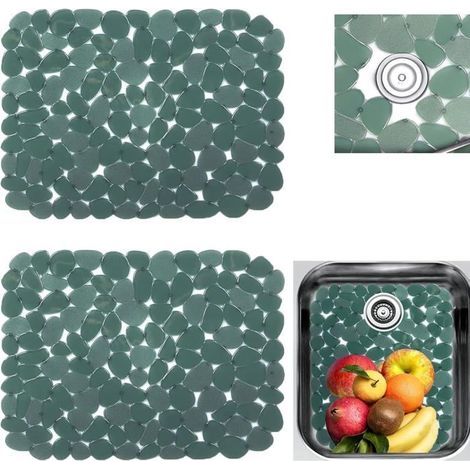 tappetini per lavello da cucina e bagno, in acciaio inox, pratici tappetini protettivi in PVC per cucina e lavabo, verdi (1/4)
