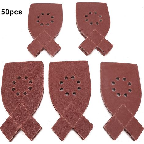 Ortviai Papier abrasif en forme d'oreilles de lapin, 50 pièces, 105 x 175 mm, grain 40/60/80/100/120 (1/5)