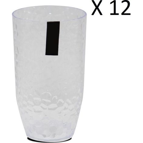 Verre à liqueur - JUANIO - Lot de 12 - Plastique incassable - Ø9 x H15 cm - Réutilisable (1/4)