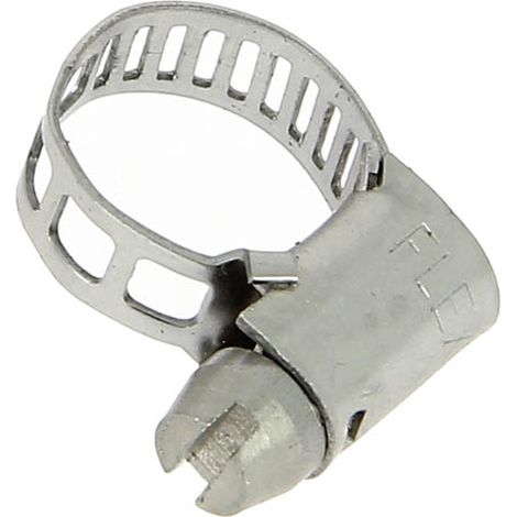 Collier de serrage inox bande ajourée 5mm – Plage de serrage 7 à 11 mm – Fixation robuste pour applications précises