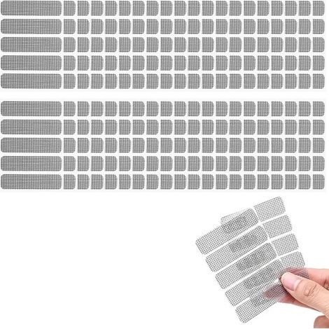 Reparación de cortinas antimosquitos - Adhesivo para mosquiteras - Mantiene alejados a los insectos - Autoadhesivo - 40 piezas - Plateado (1/5)