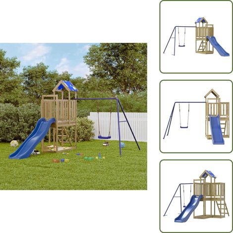 Parque de madera - vidaXL Parque infantil de exterior madera de pino impregnada - Juegos para niños