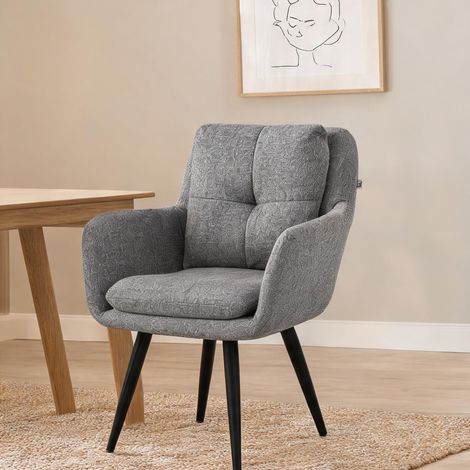 Fauteuil de salon hellgrau en polyester Metall 72 x 65 x 86 cm (1/5)