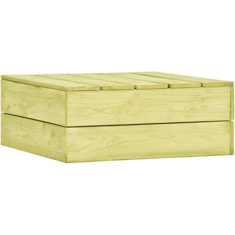 Table basse de jardin pin massif imprégné vert Vralee (1/3)