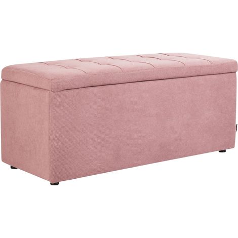 Ottomane mit Stauraum OREM Stoff Rosa