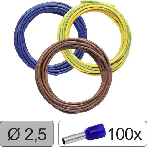 Quadrios 25CW124 Conducteur individuel LiFY 2.5 mm² bleu, marron, jaune-vert 1 set W776833