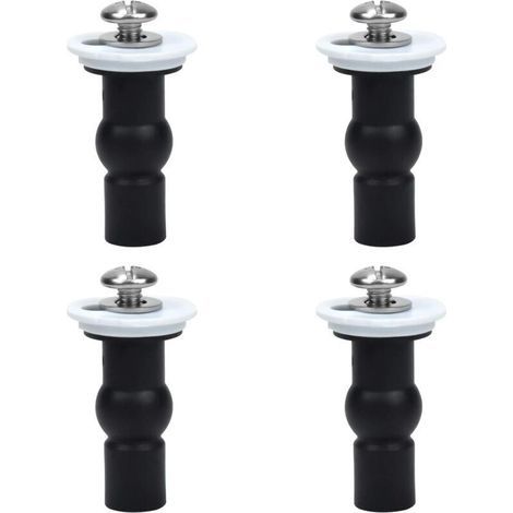 Raccords de siège de toilette, Lot de 4 charnières de siège de toilette Vis Fixations de siège de toilette Écrous supérieurs en caoutchouc expansibles Vis (1/5)