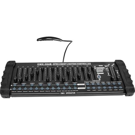Controlador DMX, 384 canales, modo de música integrado, negro, enchufe europeo. (1/2)