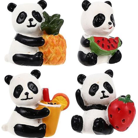 Lot de 4 mini pandas en résine (1/3)