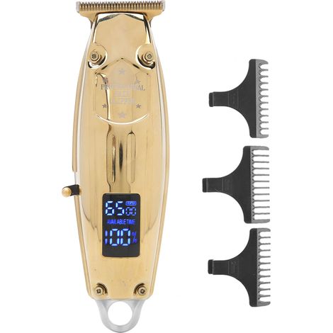 Tondeuse à cheveux électrique haute puissance dorée avec écran LCD, outil de coiffure pour hommes (1/5)
