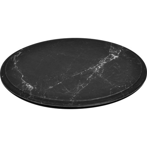 Plateau Rond en Mélaminé Imitation Marbre Ø 285 mm - Noir - L2G