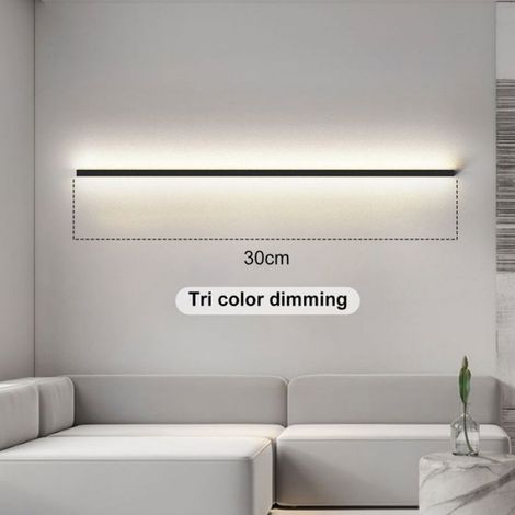 Applique murale/lampe de chevet minimaliste, longue, moderne, simple, linéaire, câblage, lumière LED pour le mur de fond de la cham (1/5)
