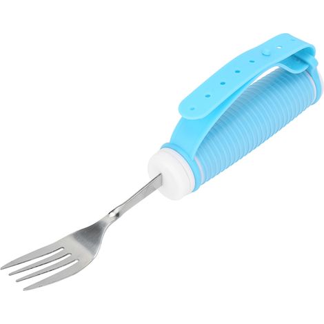 Fourchette pivotante en acier inox pour personnes âgées - Aide à l'alimentation ergonomique (1/5)