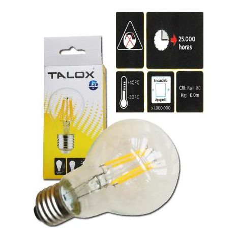 TALOX talox bombilla led filamento a-60 e27 4 w 3000k 320 lumen