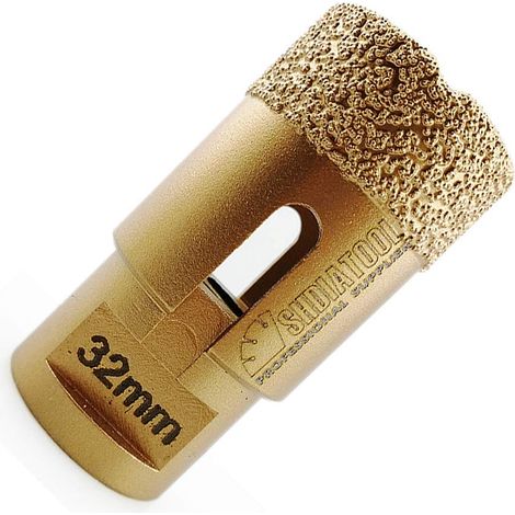 Foret diamanté pour perceuse à sec 32 mm pour porcelaine, carrelage, granit, marbre (1/5)