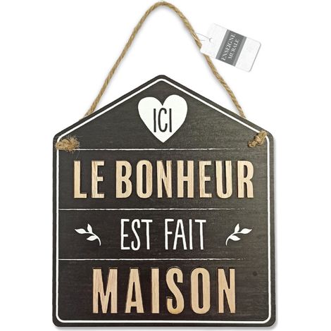 Plaque à suspendre le bonheur est fait maison (1/2)