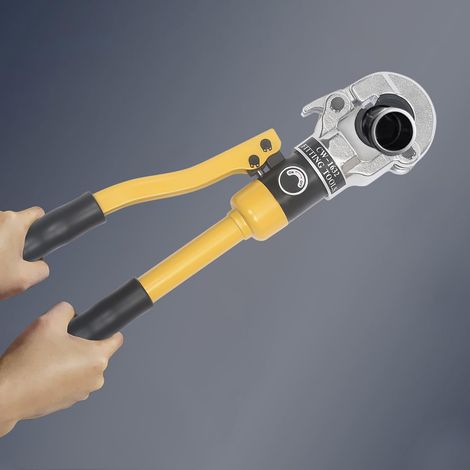 Professionelle 8 Tonnen TH-Kontur Rohrpresszange mit 16-20-25-32mm Einsätze 360° drehbarer Kopf Ideal für Rohrdimensionen 16-32 mm Inkl. 4 Matrizen (1/5)