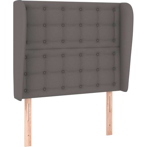 Maison Exclusive - Kopfteil mit Ohren Grau 103x23x118/128 cm Kuns (1/5)