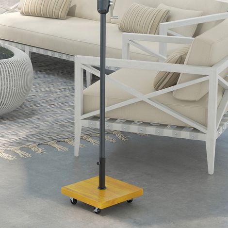 Base quadrata per ombrellone - base zavorrata, peso netto 25 kg, realizzata in metallo con 4 ruote - dimensioni 45L x 45W x 36,5H cm